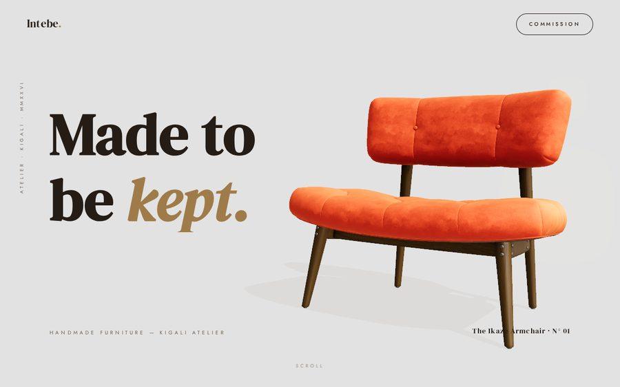 Intebe demo — scanned velvet armchair in 3D
