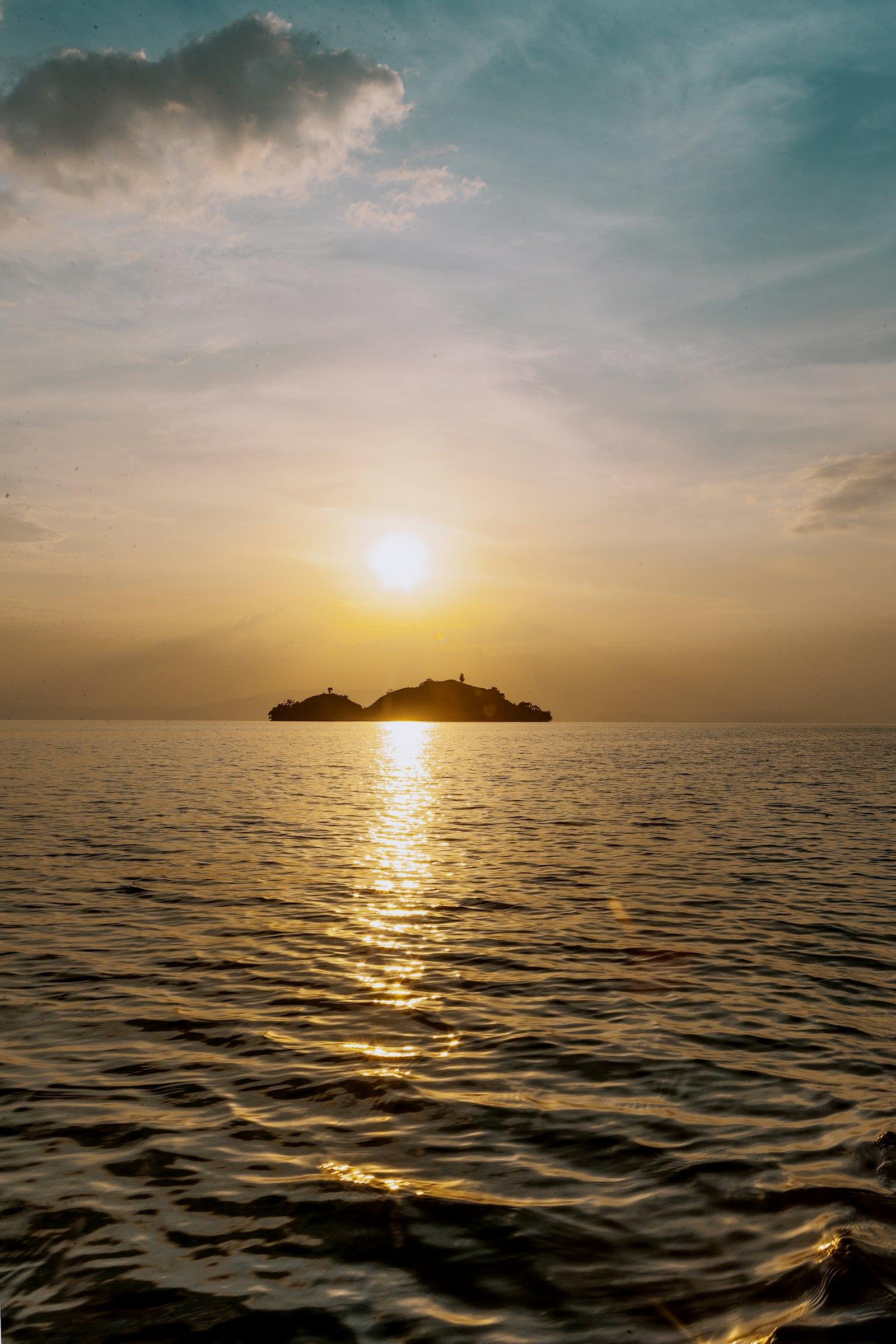 Sunset over Lake Kivu and its islands